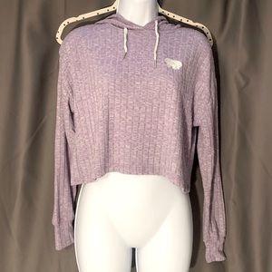 Ivory Ella Lilac Purple Cropped Hoodie XS